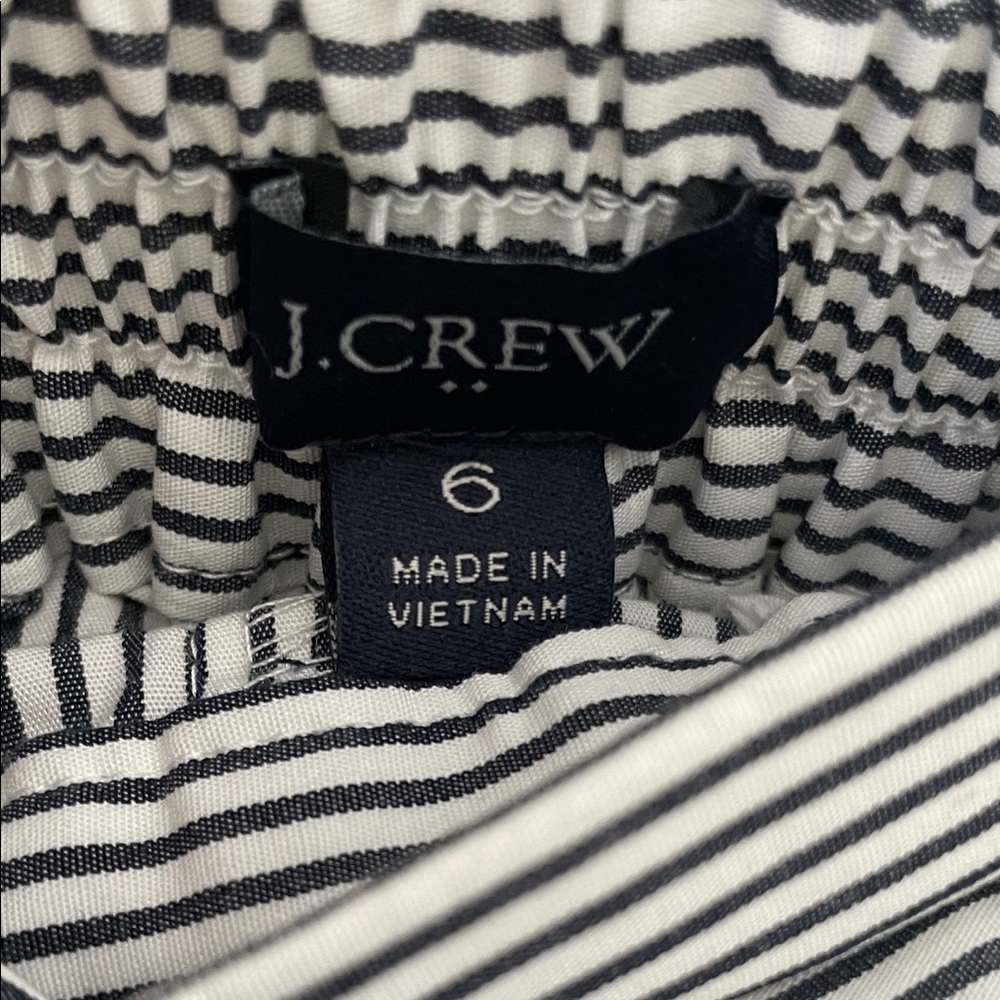 J. Crew Navy and White Striped High‎ Waist Shorts - Picture 2 of 9